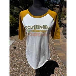 Positivity is Always Possible Women's T-Shirt L (Slim Fit) Baseball-Style Tee